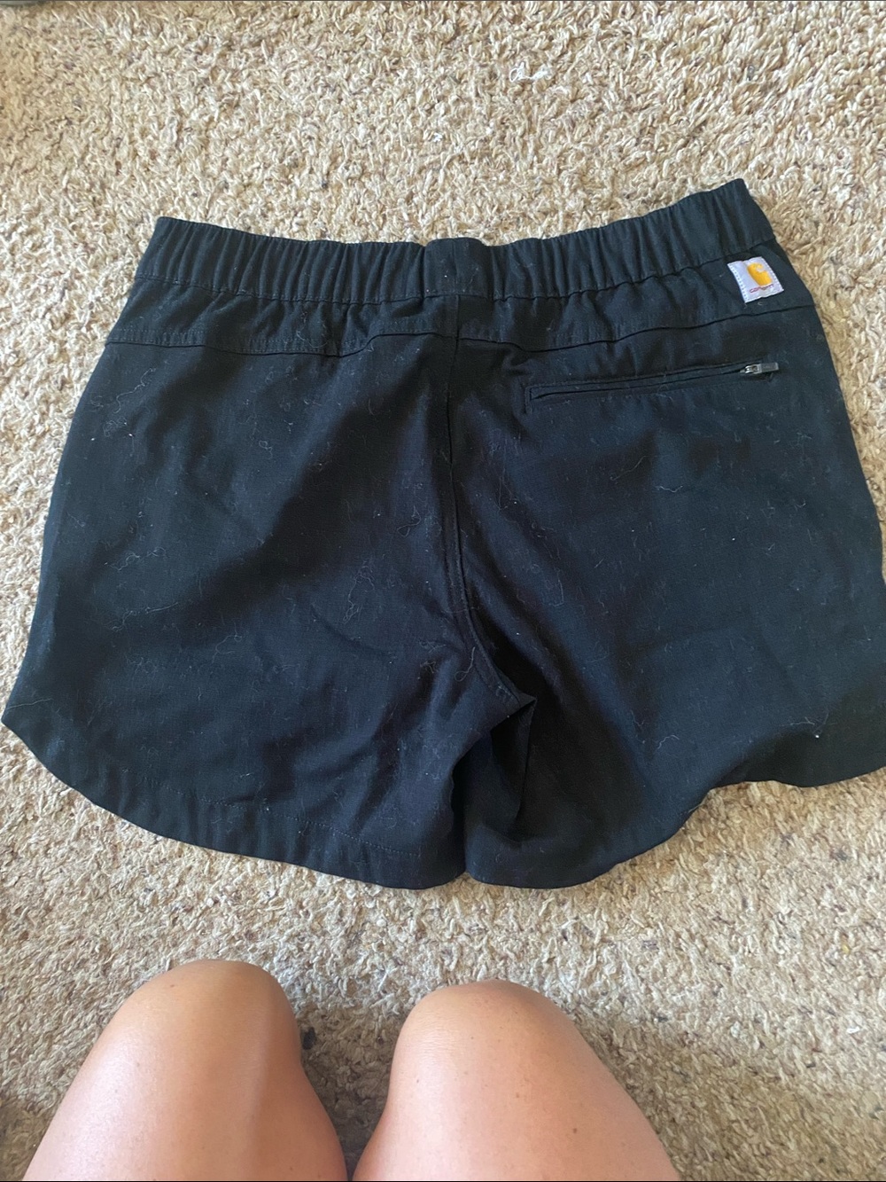 Carhartt Women's Black Athletic Shorts with Zip Back Pocket